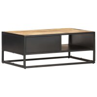 vidaXL Couchtisch mit Geschnitzter T&uuml;r 90x55x36 cm Raues Mangoholz