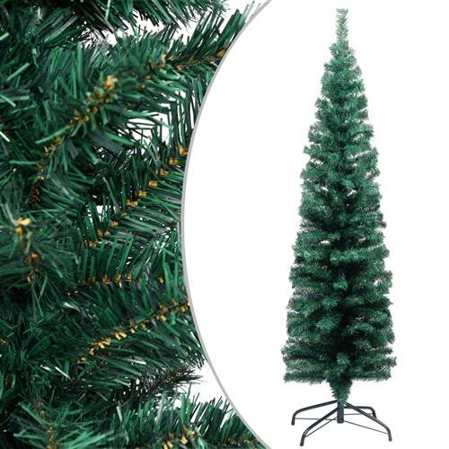 vidaXL Schlanker K&uuml;nstlicher Weihnachtsbaum mit St&auml;nder Gr&uuml;n 150cm PVC