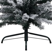 vidaXL Schlanker K&uuml;nstlicher Weihnachtsbaum Beschneit Gr&uuml;n 150 cm PVC