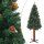 vidaXL Schlanker Weihnachtsbaum mit Echtholz und Zapfen Gr&uuml;n 150cm PVC