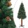 vidaXL Schlanker Weihnachtsbaum mit Echtholz und Zapfen Gr&uuml;n 180cm PVC