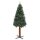 vidaXL Schlanker Weihnachtsbaum mit Echtholz und Zapfen Gr&uuml;n 210cm PVC