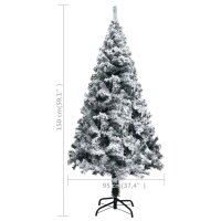 vidaXL K&uuml;nstlicher Weihnachtsbaum Beschneit Gr&uuml;n 150 cm PVC