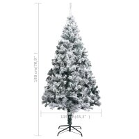 vidaXL K&uuml;nstlicher Weihnachtsbaum Beschneit Gr&uuml;n 180 cm PVC