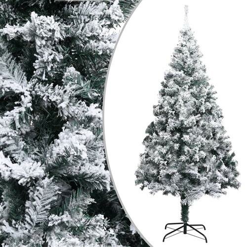 vidaXL K&uuml;nstlicher Weihnachtsbaum Beschneit Gr&uuml;n 210 cm PVC