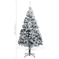 vidaXL K&uuml;nstlicher Weihnachtsbaum Beschneit Gr&uuml;n 240 cm PVC