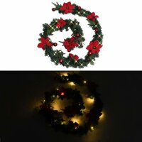 vidaXL Weihnachtsgirlande mit LED-Lichtern Grün 2,7...