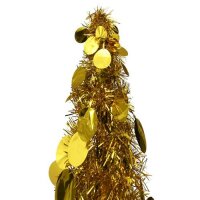 vidaXL K&uuml;nstlicher Pop-Up-Weihnachtsbaum Golden 120 cm PET