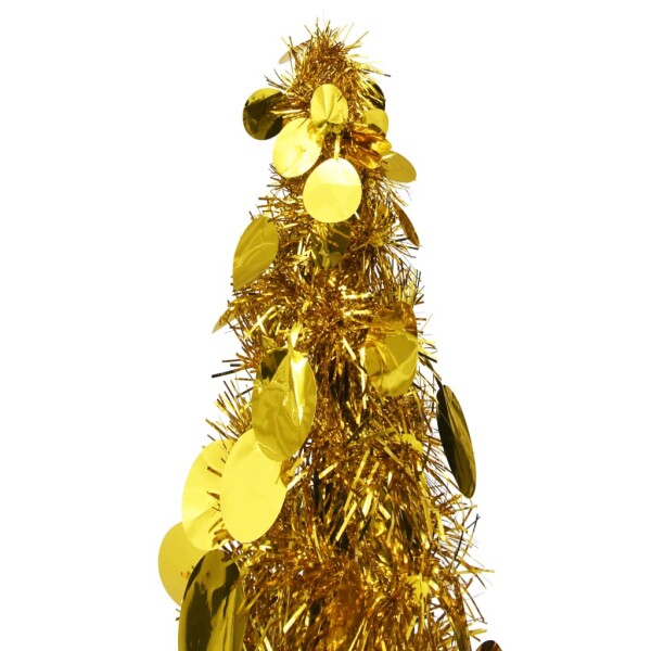 vidaXL K&uuml;nstlicher Pop-Up-Weihnachtsbaum Golden 150 cm PET