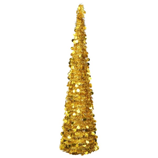 vidaXL K&uuml;nstlicher Pop-Up-Weihnachtsbaum Golden 180 cm PET