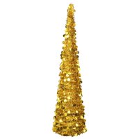 vidaXL K&uuml;nstlicher Pop-Up-Weihnachtsbaum Golden 180 cm PET