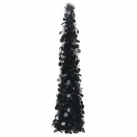 vidaXL K&uuml;nstlicher Pop-Up-Weihnachtsbaum Schwarz 120 cm PET