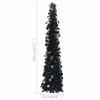 vidaXL K&uuml;nstlicher Pop-Up-Weihnachtsbaum Schwarz 120 cm PET