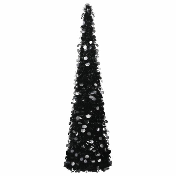 vidaXL K&uuml;nstlicher Pop-Up-Weihnachtsbaum Schwarz 150 cm PET