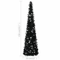 vidaXL K&uuml;nstlicher Pop-Up-Weihnachtsbaum Schwarz 150 cm PET