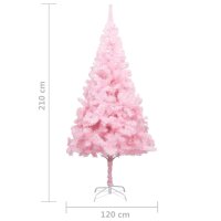 vidaXL K&uuml;nstlicher Weihnachtsbaum mit St&auml;nder Rosa 210 cm PVC