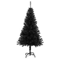 vidaXL K&uuml;nstlicher Weihnachtsbaum mit St&auml;nder Schwarz 150 cm PVC