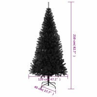 vidaXL K&uuml;nstlicher Weihnachtsbaum mit St&auml;nder Schwarz 210 cm PVC