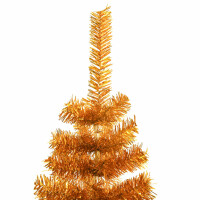 vidaXL K&uuml;nstlicher Weihnachtsbaum mit St&auml;nder Golden 150 cm PET