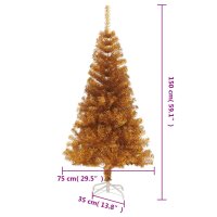 vidaXL K&uuml;nstlicher Weihnachtsbaum mit St&auml;nder Golden 150 cm PET