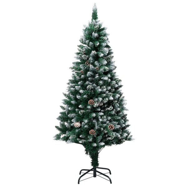 vidaXL K&uuml;nstlicher Weihnachtsbaum mit Kiefernzapfen und Schnee 150 cm