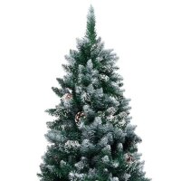 vidaXL K&uuml;nstlicher Weihnachtsbaum mit Zapfen und Schnee 180 cm