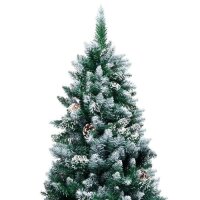 vidaXL K&uuml;nstlicher Weihnachtsbaum mit Zapfen und Schnee 210 cm