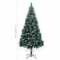 vidaXL K&uuml;nstlicher Weihnachtsbaum mit Zapfen und Schnee 240 cm