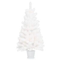 vidaXL K&uuml;nstlicher Weihnachtsbaum Naturgetreue Nadeln Wei&szlig; 90 cm