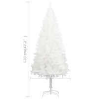 vidaXL K&uuml;nstlicher Weihnachtsbaum Naturgetreue Nadeln Wei&szlig; 120 cm