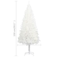 vidaXL K&uuml;nstlicher Weihnachtsbaum Naturgetreue Nadeln Wei&szlig; 150 cm