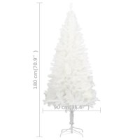 vidaXL K&uuml;nstlicher Weihnachtsbaum Naturgetreue Nadeln Wei&szlig; 180 cm