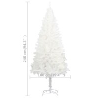 vidaXL K&uuml;nstlicher Weihnachtsbaum Naturgetreue Nadeln Wei&szlig; 240 cm