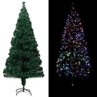 vidaXL K&uuml;nstlicher Weihnachtsbaum mit St&auml;nder Gr&uuml;n 180 cm Fiberoptik