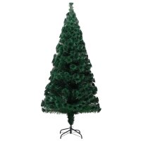 vidaXL K&uuml;nstlicher Weihnachtsbaum mit St&auml;nder Gr&uuml;n 240 cm Fiberoptik