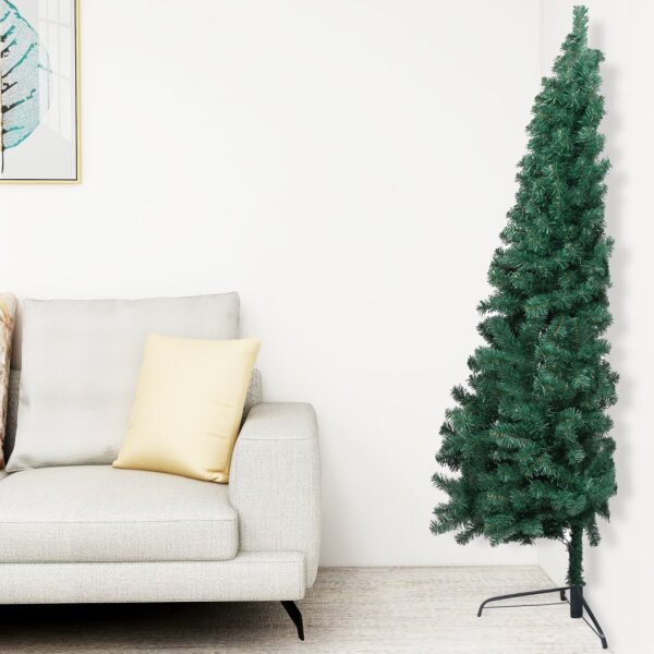 vidaXL K&uuml;nstlicher Halber Weihnachtsbaum mit St&auml;nder Gr&uuml;n 150 cm PVC