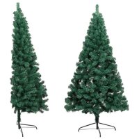 vidaXL K&uuml;nstlicher Halber Weihnachtsbaum mit St&auml;nder Gr&uuml;n 150 cm PVC