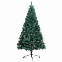 vidaXL K&uuml;nstlicher Halber Weihnachtsbaum mit St&auml;nder Gr&uuml;n 150 cm PVC