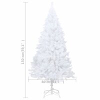 vidaXL K&uuml;nstlicher Weihnachtsbaum mit Dicken Zweigen Wei&szlig; 150 cm PVC