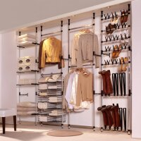 vidaXL Teleskop-Garderobe mit Stangen Aluminium