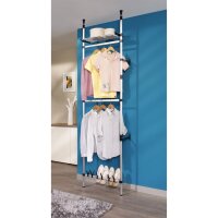 vidaXL Teleskop-Garderobe mit Stangen und Regal Aluminium