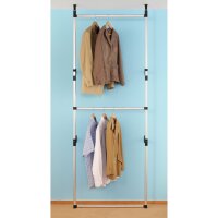 vidaXL Teleskop-Garderobe mit Stangen Aluminium