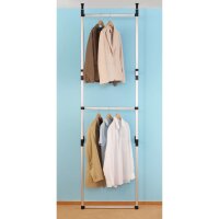 vidaXL Teleskop-Garderobe mit Stangen Aluminium