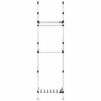 vidaXL Teleskop-Garderobe mit Stangen und Regal Aluminium