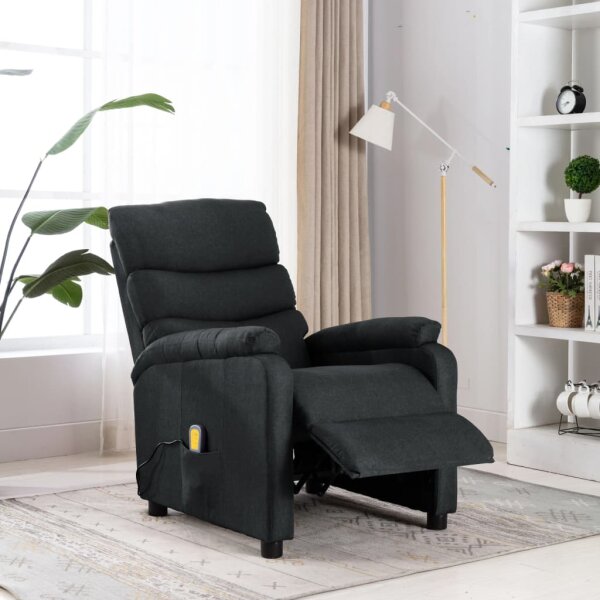 vidaXL Massagesessel Dunkelgrau Stoff