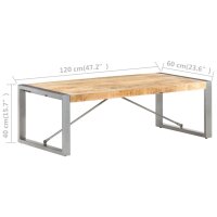 vidaXL Couchtisch 120x60x40 cm Raues Mangoholz