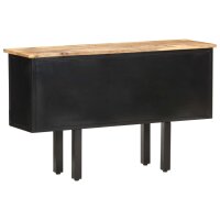 vidaXL Sideboard 110x30x65 cm Raues Mango-Massivholz und Stahl