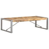 vidaXL Couchtisch 140x70x40 cm Raues Mangoholz