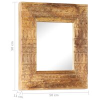 vidaXL Spiegel Handgeschnitzt 50x50x11 cm Massivholz Mango