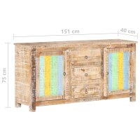 vidaXL Sideboard 151x40x75 cm Raues Akazienholz